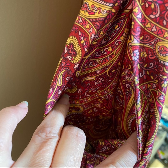 NWT Burgundy Paisley Cowl Neck spring Midi Dress with Pockets  RebornNY … - Picture 4 of 7